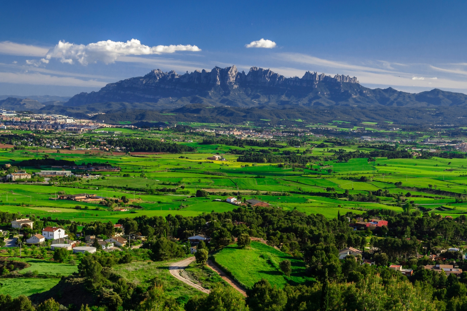 Turisme Bages (Views Over Pla De Bages And Montserrat In The Background In A Spring Afternoon Barcelona Province Catalonia Spain_005)