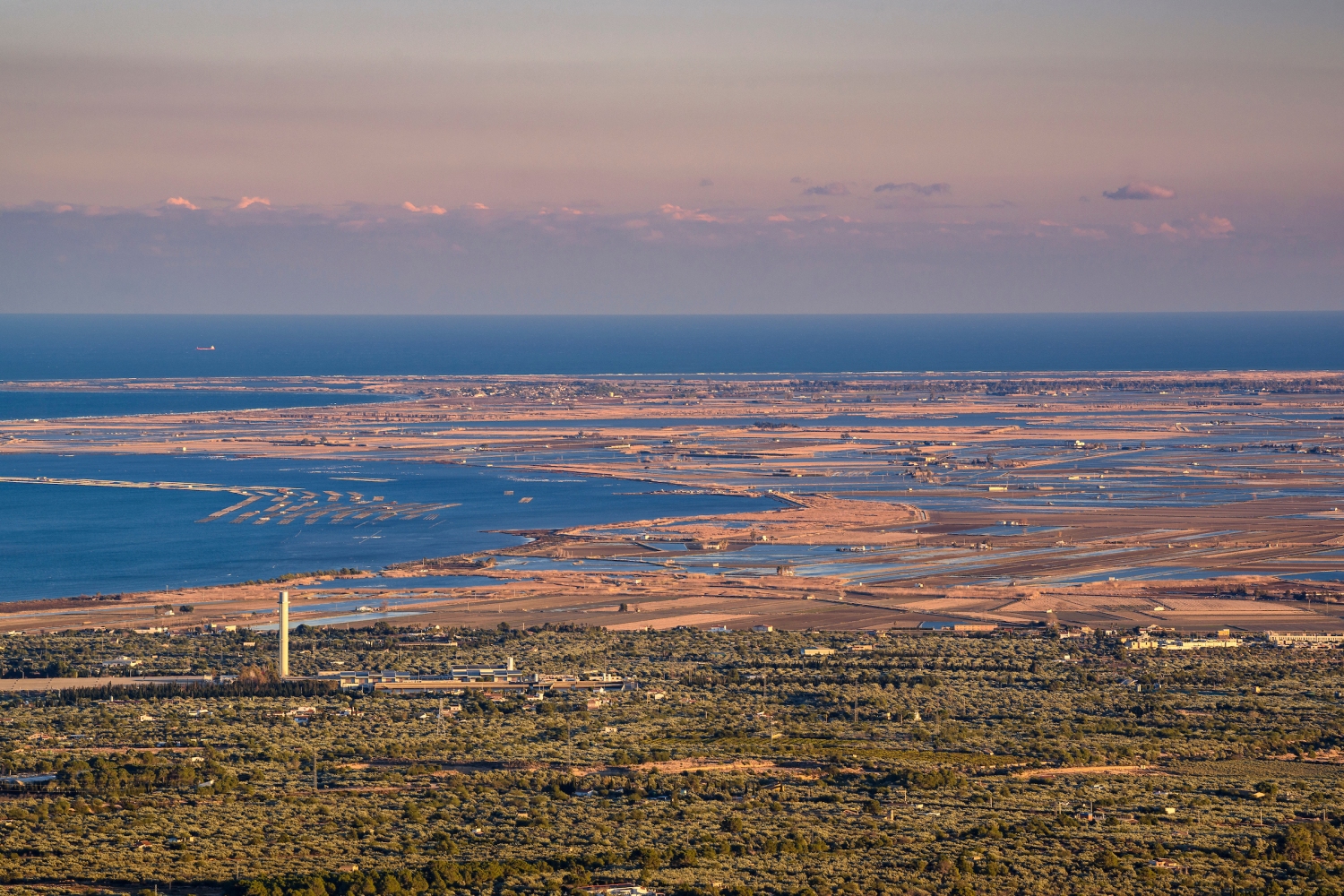 Turisme Baix Ebre (The Fangar Bay And Point Seen From The Baix Ebre Wind Farm At Sunset Tarragona Catalonia Spain_040)