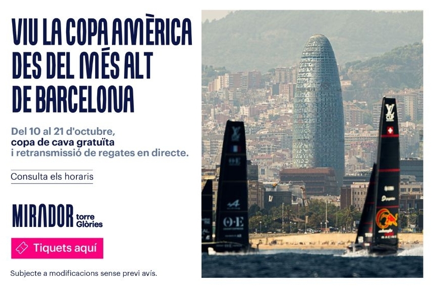 Viu la Copa Amèrica des del Mirador Torre Glòries amb una copa de cava! (Proposta Femturisme 3119)