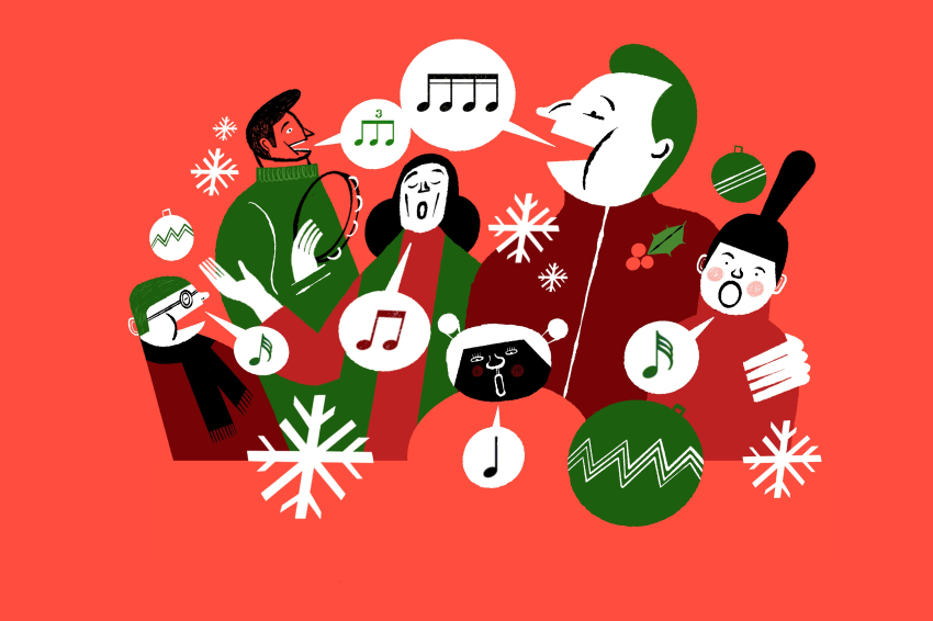 I sing with my family at Christmas at CaixaForum, La Caixa Foundation