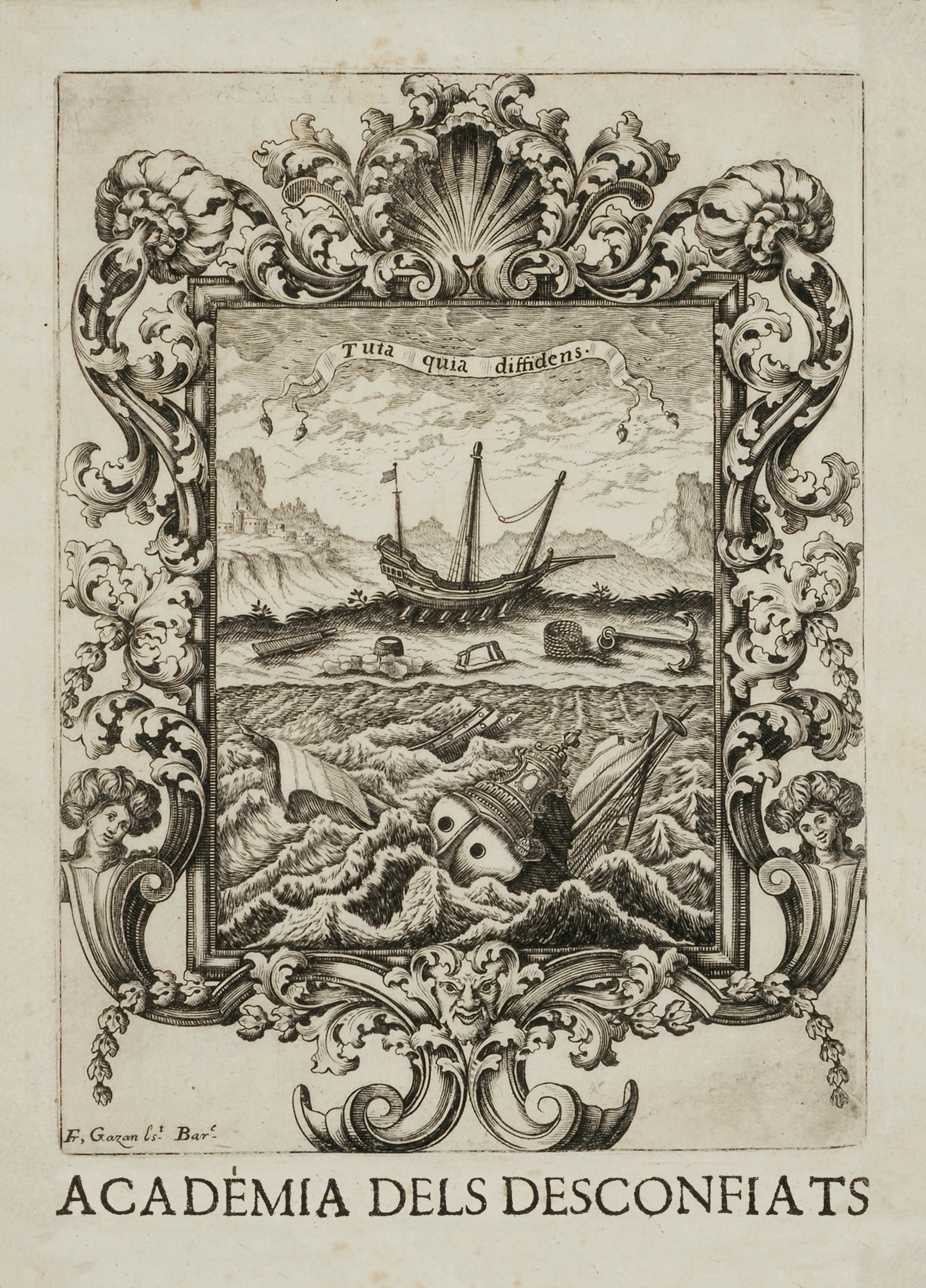 La Academia de los Desconfiados (Emblema academia desconfiados sabios del borne)