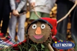 El Tió en la granja de Llet Nostra